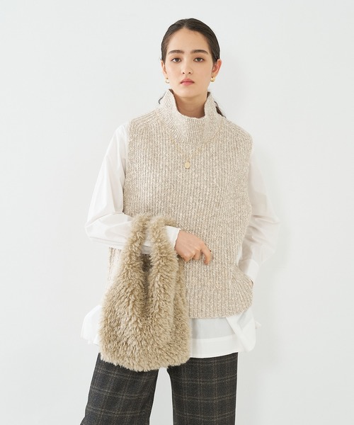 EARTH MADE(アースメイド)の「【WEB限定】【EARTH MADE】CURLY FUR MARCHEBAG ファーマルシェバッグ(トートバッグ・レディース・チャコールグレー/ベージュ・フリー)」の15枚目の写真