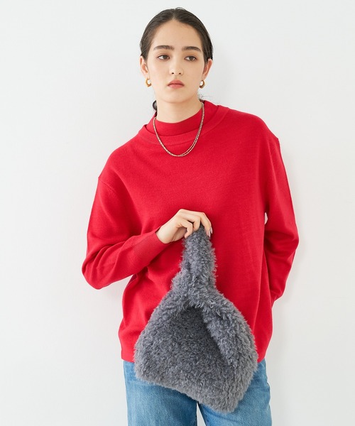 EARTH MADE(アースメイド)の「【WEB限定】【EARTH MADE】CURLY FUR MARCHEBAG ファーマルシェバッグ(トートバッグ・レディース・チャコールグレー/ベージュ・フリー)」の17枚目の写真