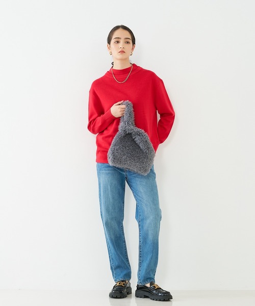 EARTH MADE(アースメイド)の「【WEB限定】【EARTH MADE】CURLY FUR MARCHEBAG ファーマルシェバッグ(トートバッグ・レディース・チャコールグレー/ベージュ・フリー)」の18枚目の写真