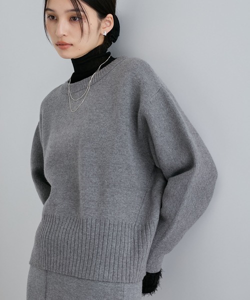 VIS（ビス）の「【セットアップ対応】もちっとニットミラノリブプルオーバー（ニット/セーター・レディース・グレー/オフホワイト/サックスブルー・FREE）」の2枚目の写真