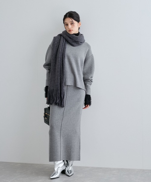 VIS（ビス）の「【セットアップ対応】もちっとニットミラノリブプルオーバー（ニット/セーター・レディース・グレー/オフホワイト/サックスブルー・FREE）」の10枚目の写真