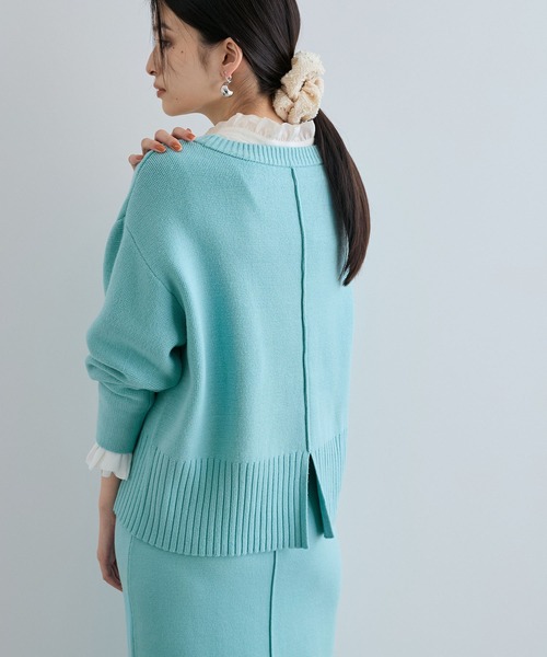 VIS（ビス）の「【セットアップ対応】もちっとニットミラノリブプルオーバー（ニット/セーター・レディース・グレー/オフホワイト/サックスブルー・FREE）」の15枚目の写真