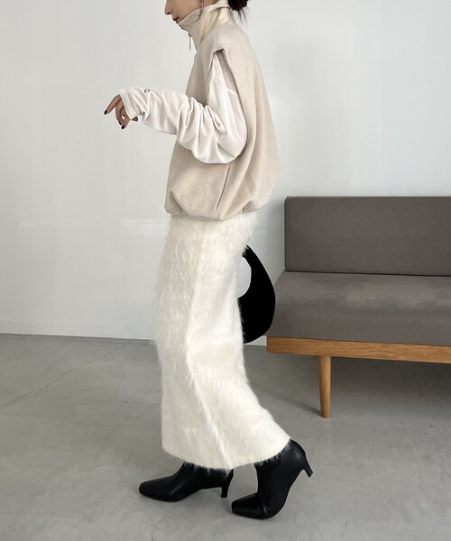 CAPRICIEUX LE'MAGE（カプリシューレマージュ）の「ウール混スタンドベスト（ベスト・レディース・ブラック/ベージュ・FREE）」の19枚目の写真