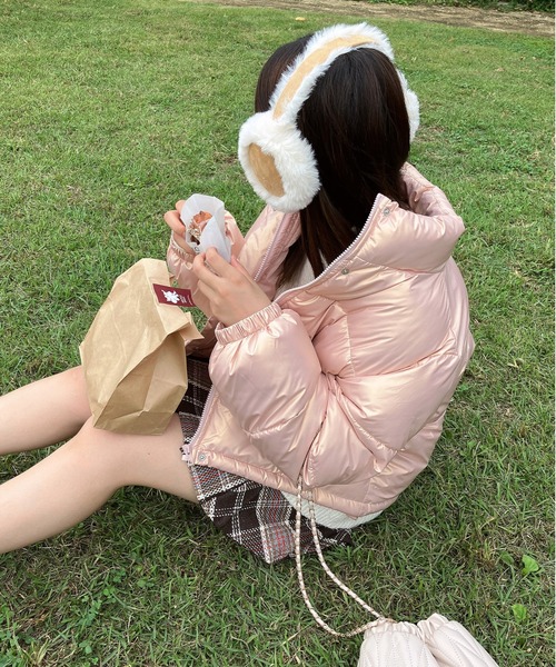 AS KNOW AS plus(アズノゥアズプラス)の「◇スタンドカラー中綿ブルゾン(ダウンジャケット/コート・レディース・ブラック/アイボリー/ピンク系/パープル系/ブラック系・FREE)」の7枚目の写真