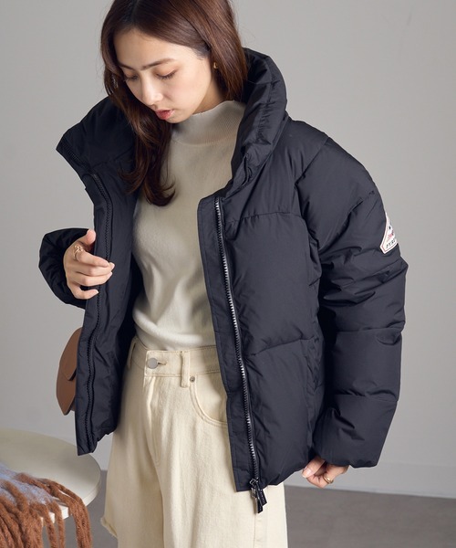 Pyrenex（ピレネックス）の「【Pyrenex】HARMONIE CROP HWY044P スタンドカラー ダウンジャケット（ダウンジャケット/コート・レディース・ブラック/カーキ/アイボリー・36/34/38/40）」の5枚目の写真