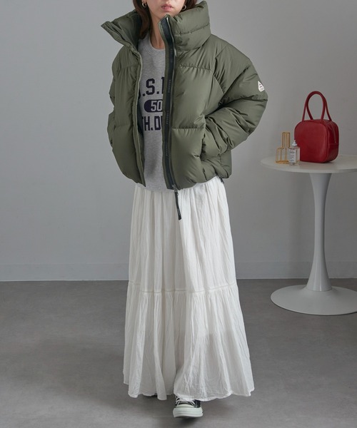 セール】【Pyrenex】HARMONIE CROP HWY044P スタンドカラー ダウン