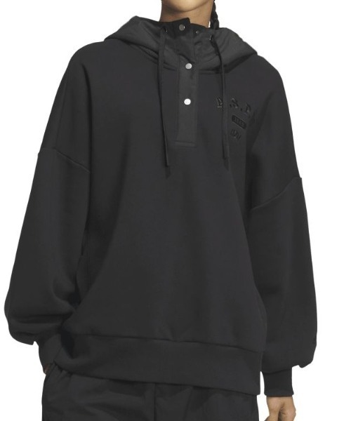 adidas（アディダス）の「アディダス adidas W CLG 裏起毛 スウェットフーディ（スウェット・レディース・バーガンディー/ブラック/ベージュ・M/L/S/XL）」の2枚目の写真