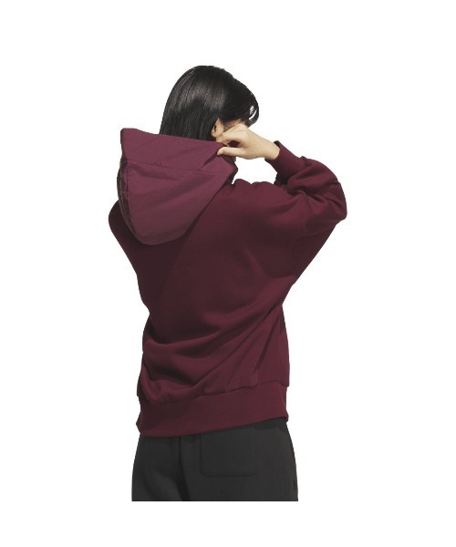 adidas（アディダス）の「アディダス adidas W CLG 裏起毛 スウェットフーディ（スウェット・レディース・バーガンディー/ブラック/ベージュ・M/L/S/XL）」の6枚目の写真