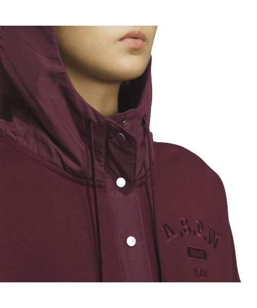 adidas（アディダス）の「アディダス adidas W CLG 裏起毛 スウェットフーディ（スウェット・レディース・バーガンディー/ブラック/ベージュ・M/L/S/XL）」の7枚目の写真