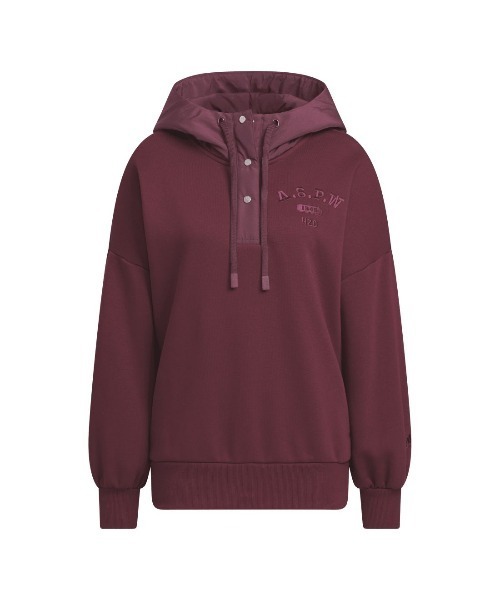 adidas（アディダス）の「アディダス adidas W CLG 裏起毛 スウェットフーディ（スウェット・レディース・バーガンディー/ブラック/ベージュ・M/L/S/XL）」の9枚目の写真