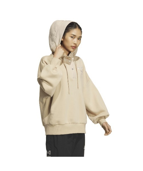 adidas（アディダス）の「アディダス adidas W CLG 裏起毛 スウェットフーディ（スウェット・レディース・バーガンディー/ブラック/ベージュ・M/L/S/XL）」の18枚目の写真