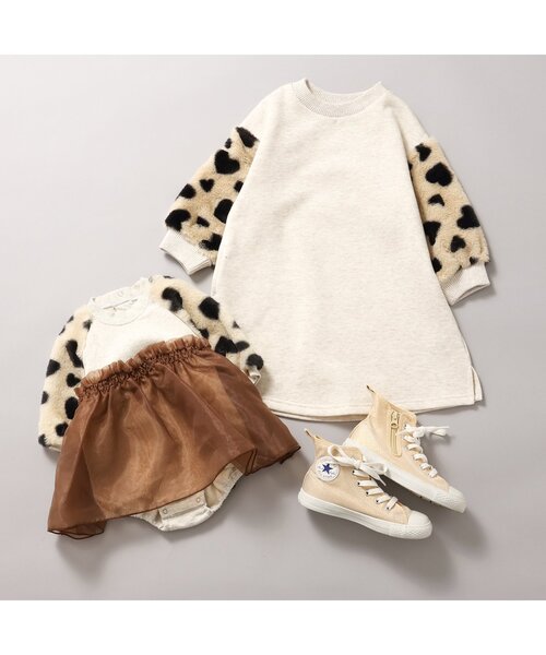 BREEZE（ブリーズ）の「【リンク】袖ボアワンピース（ワンピース・キッズ・ベージュ/レッド/ブラック・80/90/100/110/120/130/140）」の8枚目の写真