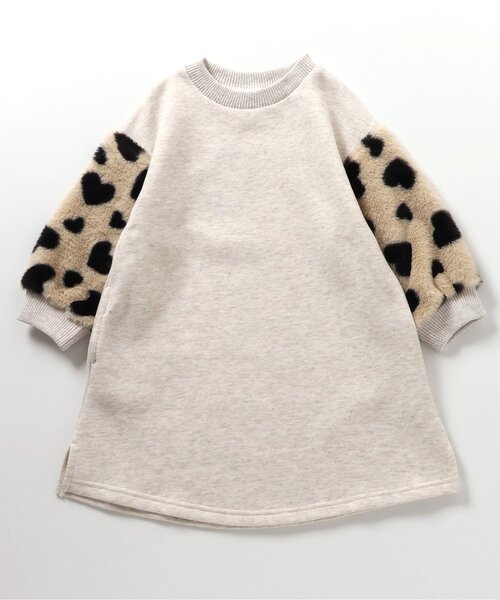 BREEZE（ブリーズ）の「【リンク】袖ボアワンピース（ワンピース・キッズ・ベージュ/レッド/ブラック・80/90/100/110/120/130/140）」の4枚目の写真