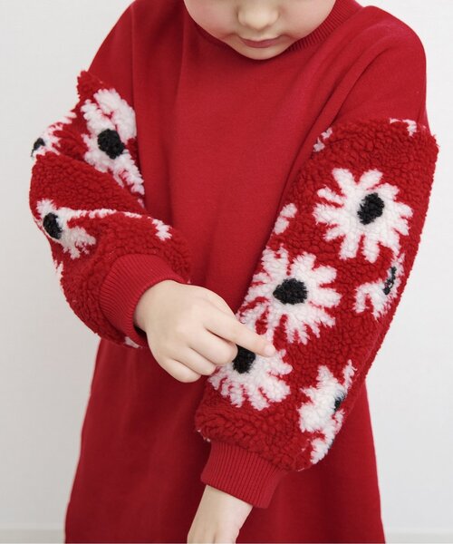 BREEZE（ブリーズ）の「【リンク】袖ボアワンピース（ワンピース・キッズ・ベージュ/レッド/ブラック・80/90/100/110/120/130/140）」の14枚目の写真