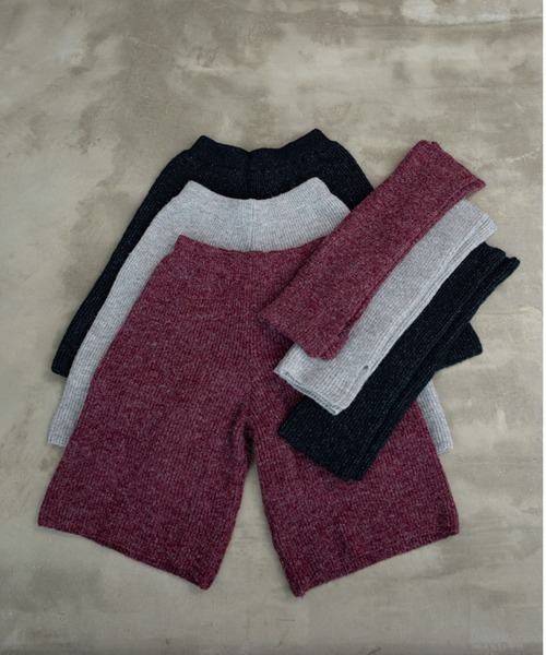 VACANCY（ヴァカンシー）の「スリット2wayリブニットパンツ/新色追加（その他パンツ・レディース・ボルドー/グレー/ブラック/オレンジ・FREE）」の5枚目の写真