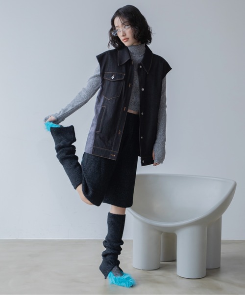 VACANCY（ヴァカンシー）の「スリット2wayリブニットパンツ/新色追加（その他パンツ・レディース・ボルドー/グレー/ブラック/オレンジ・FREE）」の11枚目の写真