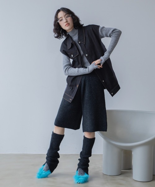 VACANCY（ヴァカンシー）の「スリット2wayリブニットパンツ/新色追加（その他パンツ・レディース・ボルドー/グレー/ブラック/オレンジ・FREE）」の16枚目の写真