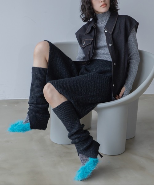 VACANCY（ヴァカンシー）の「スリット2wayリブニットパンツ/新色追加（その他パンツ・レディース・ボルドー/グレー/ブラック/オレンジ・FREE）」の17枚目の写真