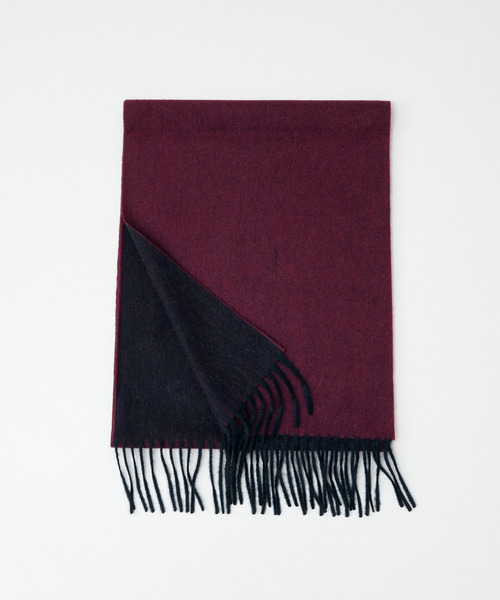 MEN'S MELROSE（メンズメルローズ）の「カシミヤリバーシブルマフラー（マフラー・メンズ・ネイビー/ブラック/ワインレッド・9）」の3枚目の写真