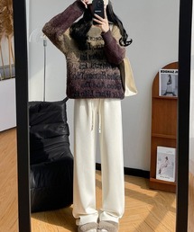 【 B'day / ビーデー 】裏起毛ワイドシルエットあったかパンツ