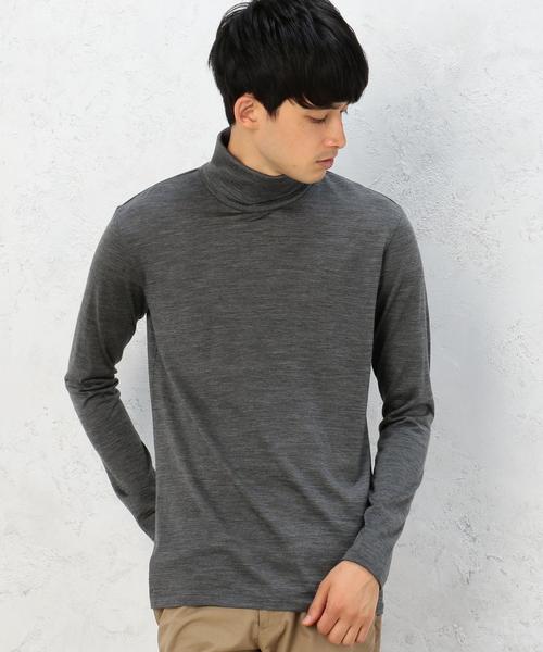 green label relaxing（グリーンレーベルリラクシング）の「MERINO OPTIMO タートルネックカットソー◆（Tシャツ/カットソー・メンズ・ホワイト/ブラック/ダークグレー・SMALL/X-LARGE/LARGE/MEDIUM）」の3枚目の写真