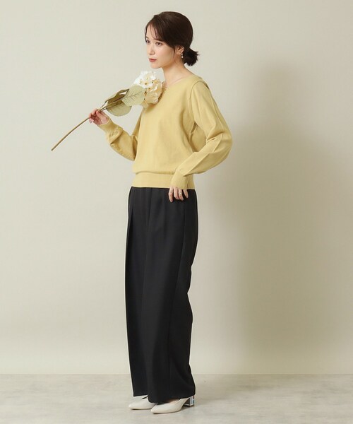 ITS'DEMO（イッツデモ）の「◆【吸湿発熱／薄手／マシンウォッシャブル】ハートネックニット（ニット/セーター・レディース・ブラック/ブルーグリーン/ライトイエロー系/アイボリー/サックスブルー・00）」の19枚目の写真