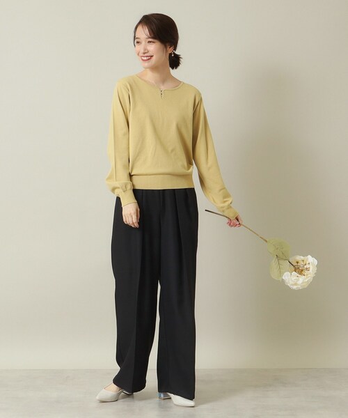 ITS'DEMO（イッツデモ）の「◆【吸湿発熱／薄手／マシンウォッシャブル】ハートネックニット（ニット/セーター・レディース・ブラック/ブルーグリーン/ライトイエロー系/アイボリー/サックスブルー・00）」の20枚目の写真