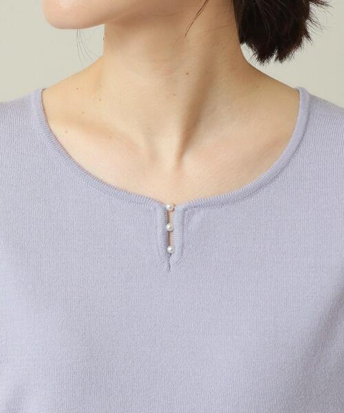 ITS'DEMO（イッツデモ）の「◆【吸湿発熱／薄手／マシンウォッシャブル】ハートネックニット（ニット/セーター・レディース・ブラック/ブルーグリーン/ライトイエロー系/アイボリー/サックスブルー・00）」の8枚目の写真