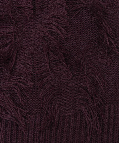 チチカカ(チチカカ)の「モシャモシャニットプルオーバー(ニット/セーター・レディース・ボルドー/ライトグレー/ブラック・FREE)」の16枚目の写真