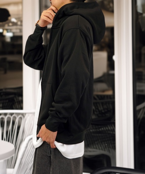 Burner（バーナー）の「【GROOVY STORE】ZIPパーカー 裏起毛（パーカー・メンズ・モカ/スミクロ/ブラック/ネイビー/ホワイト×グレー/杢グレー・LL/M/L）」の18枚目の写真