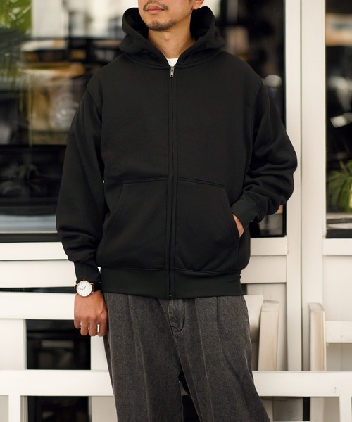 Burner（バーナー）の「【GROOVY STORE】ZIPパーカー 裏起毛（パーカー・メンズ・モカ/スミクロ/ブラック/ネイビー/ホワイト×グレー/杢グレー・LL/M/L）」の19枚目の写真