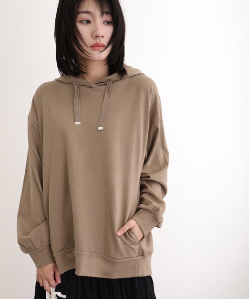 ミニ裏毛スリットパーカースウェット（Tシャツ/カットソー）｜ElegChic（エレグシック）