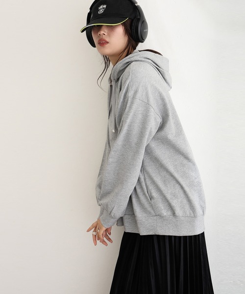 ElegChic(エレグシック)の「ミニ裏毛 スリット パーカースウェット(Tシャツ/カットソー・レディース・ライトカーキ/杢グレー/ブラック・M/XL/4L)」の13枚目の写真
