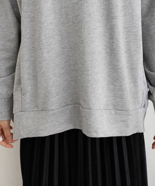 ElegChic(エレグシック)の「ミニ裏毛 スリット パーカースウェット(Tシャツ/カットソー・レディース・ライトカーキ/杢グレー/ブラック・M/XL/4L)」の18枚目の写真