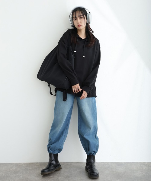 ElegChic(エレグシック)の「ミニ裏毛 スリット パーカースウェット(Tシャツ/カットソー・レディース・ライトカーキ/杢グレー/ブラック・M/XL/4L)」の21枚目の写真