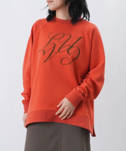 【セール】LC/LLL フロッキープリント裏毛ラグランプルオーバー（Tシャツ/カットソー）｜LUCA/LADY LUCK LUCA（ルカ/レディラックルカ）