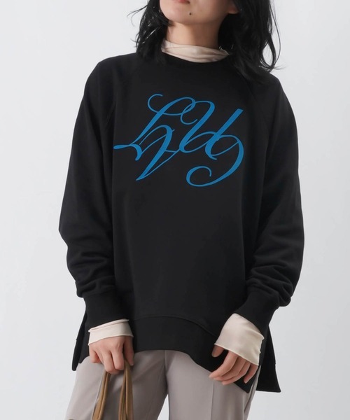 【セール】LC/LLL フロッキープリント裏毛ラグランプルオーバー（Tシャツ/カットソー）｜LUCA/LADY LUCK LUCA（ルカ/レディラックルカ）