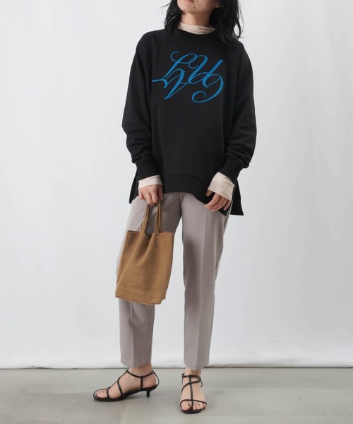 【セール】LC/LLL フロッキープリント裏毛ラグランプルオーバー（Tシャツ/カットソー）｜LUCA/LADY LUCK LUCA（ルカ/レディラックルカ）