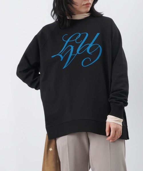 【セール】LC/LLL フロッキープリント裏毛ラグランプルオーバー（Tシャツ/カットソー）｜LUCA/LADY LUCK LUCA（ルカ/レディラックルカ）