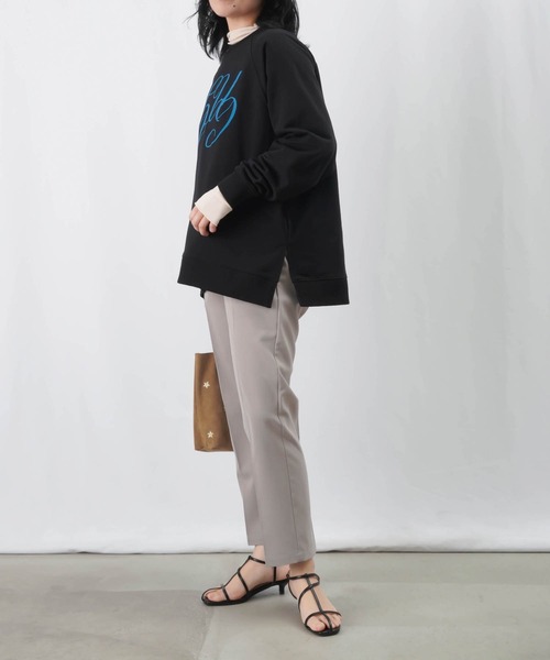 【セール】LC/LLL フロッキープリント裏毛ラグランプルオーバー（Tシャツ/カットソー）｜LUCA/LADY LUCK LUCA（ルカ/レディラックルカ）