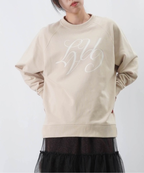 【セール】LC/LLL フロッキープリント裏毛ラグランプルオーバー（Tシャツ/カットソー）｜LUCA/LADY LUCK LUCA（ルカ/レディラックルカ）