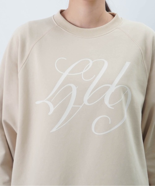 【セール】LC/LLL フロッキープリント裏毛ラグランプルオーバー（Tシャツ/カットソー）｜LUCA/LADY LUCK LUCA（ルカ/レディラックルカ）