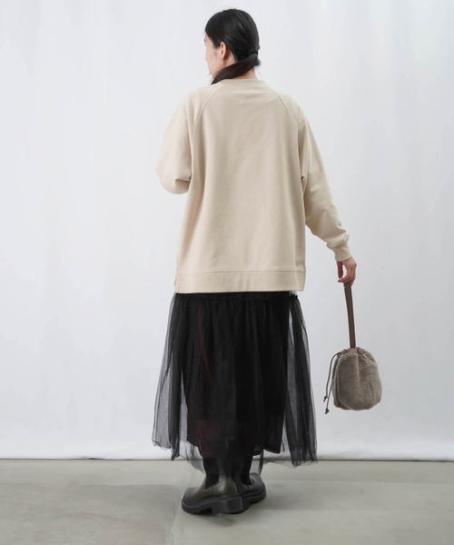 【セール】LC/LLL フロッキープリント裏毛ラグランプルオーバー（Tシャツ/カットソー）｜LUCA/LADY LUCK LUCA（ルカ/レディラックルカ）