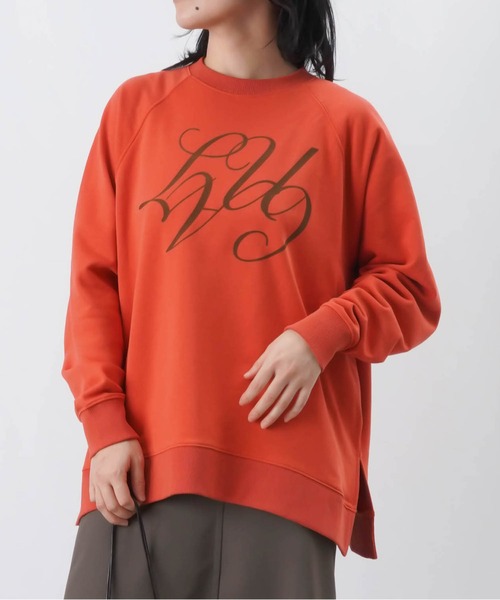 【セール】LC/LLL フロッキープリント裏毛ラグランプルオーバー（Tシャツ/カットソー）｜LUCA/LADY LUCK LUCA（ルカ/レディラックルカ）