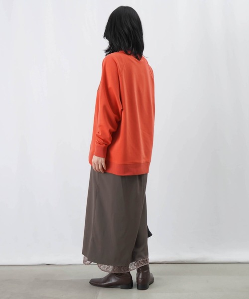 【セール】LC/LLL フロッキープリント裏毛ラグランプルオーバー（Tシャツ/カットソー）｜LUCA/LADY LUCK LUCA（ルカ/レディラックルカ）