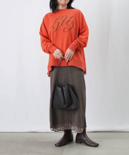 【セール】LC/LLL フロッキープリント裏毛ラグランプルオーバー（Tシャツ/カットソー）｜LUCA/LADY LUCK LUCA（ルカ/レディラックルカ）