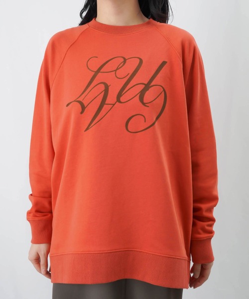 【セール】LC/LLL フロッキープリント裏毛ラグランプルオーバー（Tシャツ/カットソー）｜LUCA/LADY LUCK LUCA（ルカ/レディラックルカ）