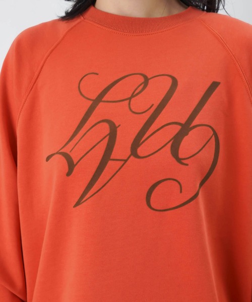 【セール】LC/LLL フロッキープリント裏毛ラグランプルオーバー（Tシャツ/カットソー）｜LUCA/LADY LUCK LUCA（ルカ/レディラックルカ）