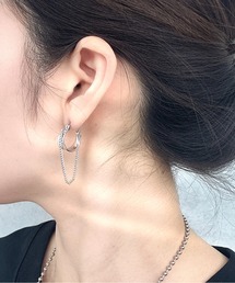 【OKUOKU 0909】 フープ チェーン デザイン ピアス 両耳用 oku-pierce-727905749067-7 Nn【RBTS】