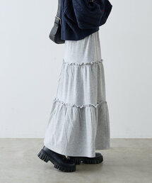 【ラメ生地】フリルティアードスカート